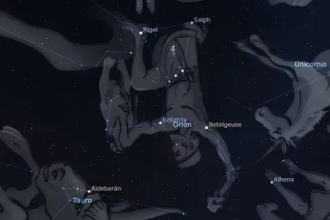 El mapa para observar a las Tres Marías en el firmamento El mapa para observar a las Tres Marías en el firmamento