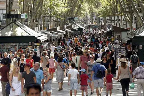 Las Ramblas de Catalunya en Barcelona Las Ramblas de Catalunya en Barcelona
