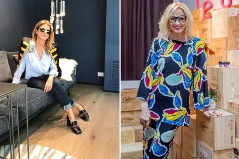 Flavia Palmiero en la apertura de Boconcept Argentina y Carla Czudnowsky en la presentación de la colección de verano de FLEUR