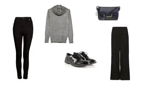 Jean (Album, $950) Sweater (Cacharel, $1700)  Bandolera (Guirani, $1521) Zapatos (Via UNo, $1699) Pantalón (Mariana Dappiano, $2100)