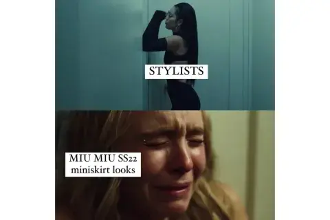 Traducción: Estilistas / Looks de la minifalda de Miu Miu SS22
Foto: Instagram/Evanrosskatz Traducción: Estilistas / Looks de la minifalda de Miu Miu SS22
Foto: Instagram/Evanrosskatz
