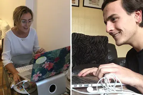 Se comunican virtualmente y ella le da tareas para desarrollar recursos que le permitan transitar mejor esta experiencia difícil y extraordinaria