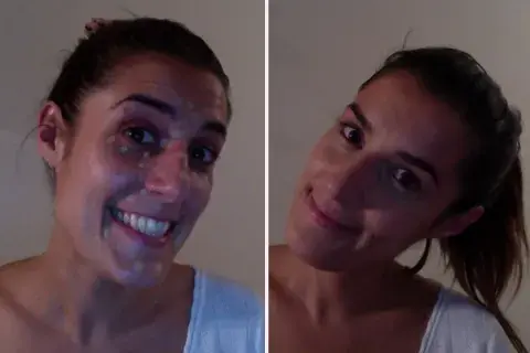 Lugares donde me puse el corrector ( salí muy favorecida); y con el corrector ya puesto (soy otra persona) Lugares donde me puse el corrector ( salí muy favorecida); y con el corrector ya puesto (soy otra persona)