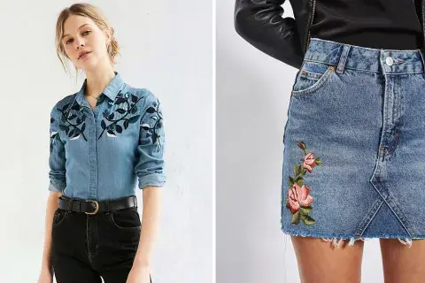 Los bordados también se segurián usando, en jeans, camisas o faldas Los bordados también se segurián usando, en jeans, camisas o faldas