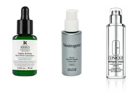 Nightly Refining Micro-Peel Concentrate, tratamiento nocturno, afina la textura de la piel, corrige manchas, $1550, Kiehl´s. Rapid Wrinkle Repair Noche, mejora las manchas de la edad, $392, Neutrogena. Smart Custom Repair Serum, empareja el tono, $2800, Clinique Nightly Refining Micro-Peel Concentrate, tratamiento nocturno, afina la textura de la piel, corrige manchas, $1550, Kiehl´s. Rapid Wrinkle Repair Noche, mejora las manchas de la edad, $392, Neutrogena. Smart Custom Repair Serum, empareja el tono, $2800, Clinique