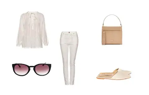 Cartera (Lazaro, $2790) Anteojos (Absurda) Pantalón ($Riviera, $950) Blusa (Sette, $2500) Zapatos (Deleon, $1904 sale The Net Boutique)