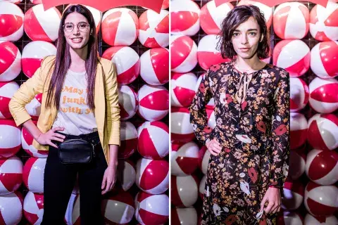 ¿Qué look te gusta más? el de Agustina Córdova, blazer + leggin + gafas o el de Belén Chavanne, vestido boho estampado 