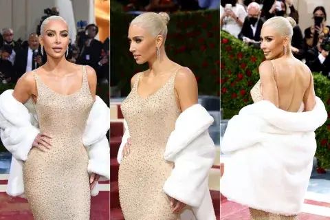 Kim kardashian bajó 7 kilos para ponerse un iconico vestido de Marilyn Monroe Kim kardashian bajó 7 kilos para ponerse un iconico vestido de Marilyn Monroe