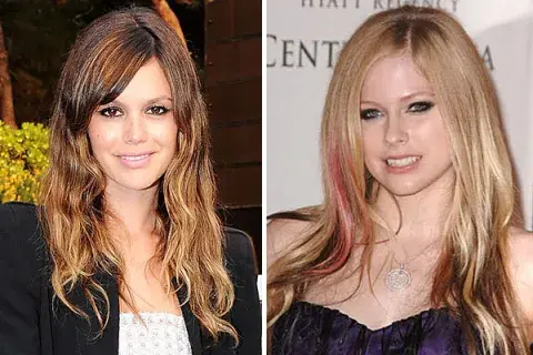 Rachel Bilson, con las puntas más claras y Avril Lavigne, con mechas con color