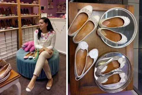 Izquierda: Malvina Acuña en su local
Derecha: las clásicas y famosas ballerinas Izquierda: Malvina Acuña en su local
Derecha: las clásicas y famosas ballerinas
