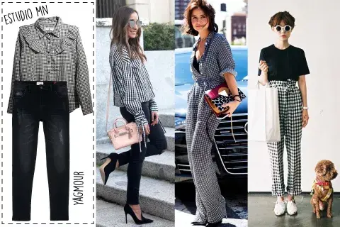 Estampado Vichy blanco y negro + Prenda negra para acompañar