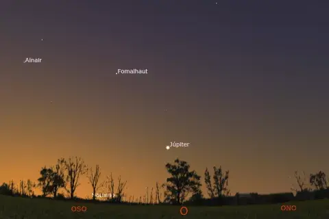 El mapa con Júpiter en el cielo El mapa con Júpiter en el cielo
