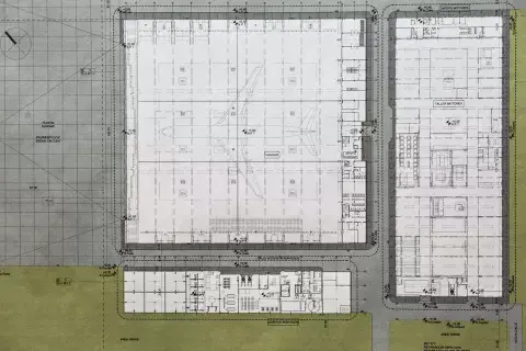 Un plano del hangar 3. Los hangares de Ezeiza fueron construidos por el ministro Juan Pistarini en 1949, un visionario de la aeronáutica Un plano del hangar 3. Los hangares de Ezeiza fueron construidos por el ministro Juan Pistarini en 1949, un visionario de la aeronáutica