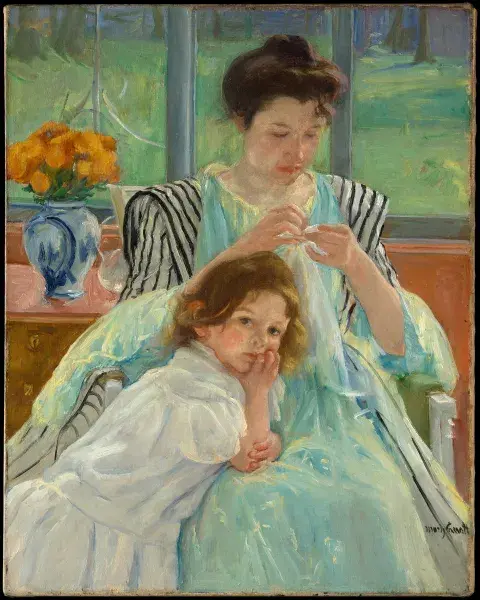 Young Mother Sewing, Mary Cassatt Young Mother Sewing, Mary Cassatt