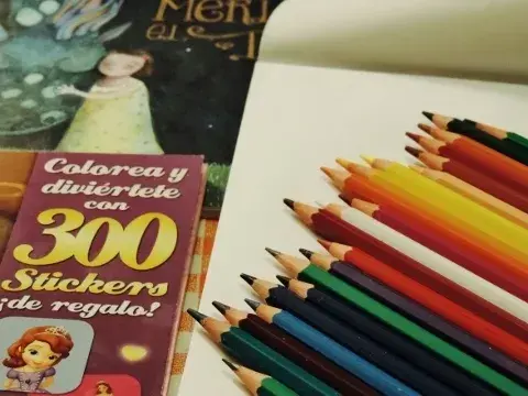 Por si no afloja la lluvia, compré lápices, cuadernos para colorear  y block de hojas