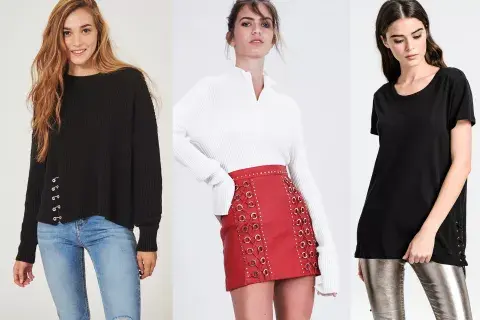 Suéters, faldas y remeras proponen un detalle de cintas, nudos y arandelas. Conseguí todo DRESSIT, el shopping digital más grande de la Argentina Suéters, faldas y remeras proponen un detalle de cintas, nudos y arandelas. Conseguí todo DRESSIT, el shopping digital más grande de la Argentina