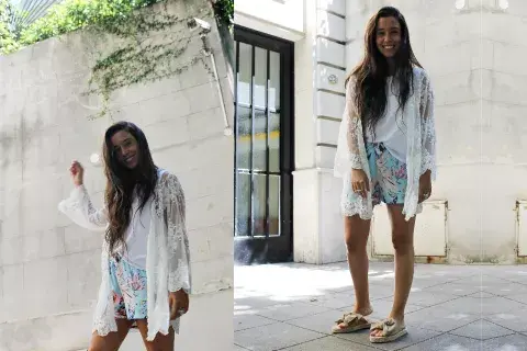 Kimono $1176 de Rimmel / Blusa $630 de Lia Trademark / Short $480 de Lia Trademark / Sandalias $1350 de Bailo Donnet Kimono $1176 de Rimmel / Blusa $630 de Lia Trademark / Short $480 de Lia Trademark / Sandalias $1350 de Bailo Donnet