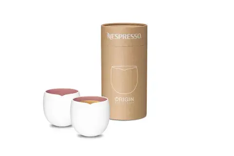 Colección de tazas Origin de Nespresso, que viene en tres tamaños diferentes: Espresso (80 ml), Lungo (180 ml) y Coffee Mug (390 ml). Desde $1500 las más chicas.