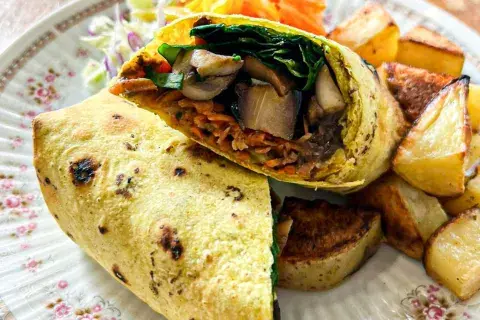 Wrap de champis. Foto: Yedra Wrap de champis. Foto: Yedra