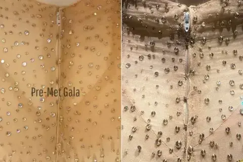 El antes y después del vestido. Foto: Instagram El antes y después del vestido. Foto: Instagram