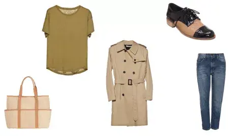 Jean (Album, $1200) Remera (Riviera, $625) Cartera (Justa Osadia, $1425 sale Fotter) Piloto (Maria Cher, $4500 sale The Net Boutique) Zapatos (Lowe, $1800 sale Fotter)