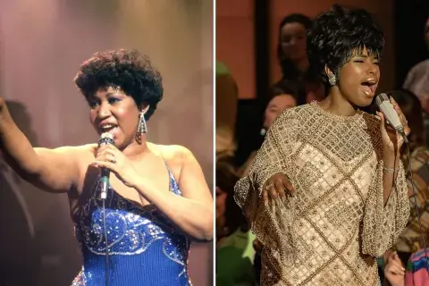 Derecha: Aretha Franklin - Izquierda: Jennifer Hudson Derecha: Aretha Franklin - Izquierda: Jennifer Hudson