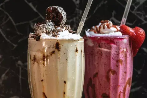 Milkshakes potenciados. Foto gentileza de Hierbabuena Vegan Milkshakes potenciados. Foto gentileza de Hierbabuena Vegan