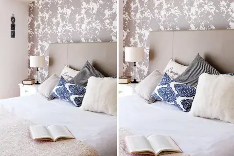 el empapelado del es de picnic decor ($150 el rollo) y los almohadones que tiene sobre la cama son de belgika (desde $270) el empapelado del es de picnic decor ($150 el rollo) y los almohadones que tiene sobre la cama son de belgika (desde $270)