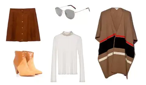 Anteojos (360, Interópica) Pollera (Naima) Polera (Maria Cher) Poncho (Etiqueta Negra) Botas (Sofi Martire) Anteojos (360, Interópica) Pollera (Naima) Polera (Maria Cher) Poncho (Etiqueta Negra) Botas (Sofi Martire)