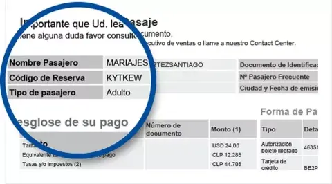El código de reserva, o PRN, se imprime en los tickets y la etiquetas de las valijas El código de reserva, o PRN, se imprime en los tickets y la etiquetas de las valijas