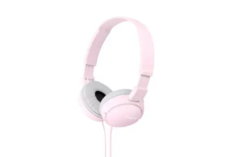 Auriculares on ear Sony de color rosa. Se consiguen en Staples Argentina, desde $1599.