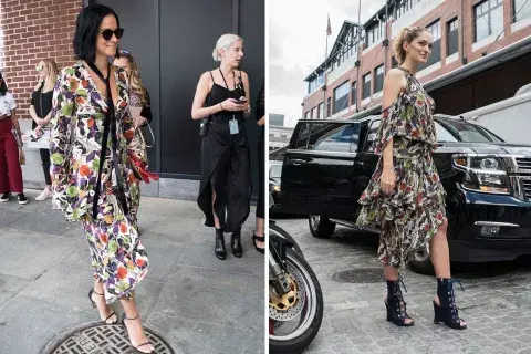 Mismo estampado para esta asistente a un desfile y para Sofía Sánchez de Betak Mismo estampado para esta asistente a un desfile y para Sofía Sánchez de Betak