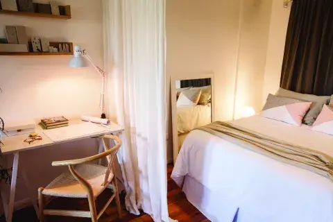 Monoambiente palermitano: detalles con buena funcionalidad Monoambiente palermitano: detalles con buena funcionalidad