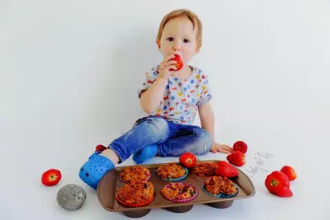 Muffins de frutillas Muffins de frutillas
