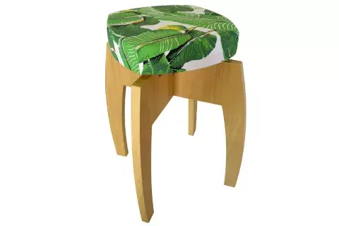 Banqueta S Tropical. Asiento apilable (PCH Deco en Mercado Libre Design, $1898)