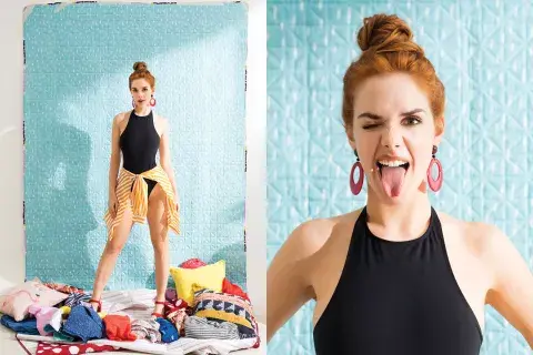 AROS (LAS JUANA’S NIGHT, $1890), ENTERIZA (POMPAVANA, $1680), CAMISA (AY Not dead, $2485), sandalias (SOFI MARTIRÉ, $2650).