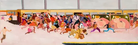Que se va!, Oleo, 60x180 cm, 2014-15 Que se va!, Oleo, 60x180 cm, 2014-15