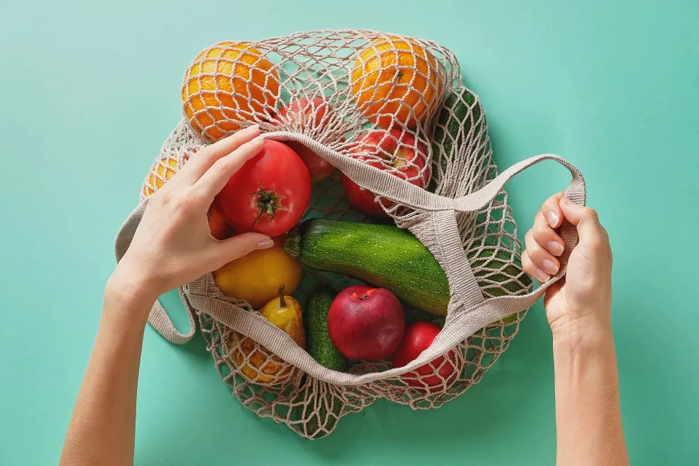 8 bolsones ecológicos de frutas y verduras