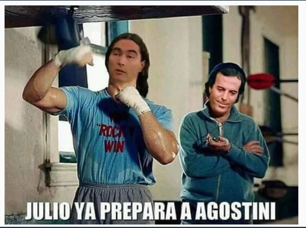 Julio Iglesias preparando a Daniel Agostini para enfrentar los memes que se vienen