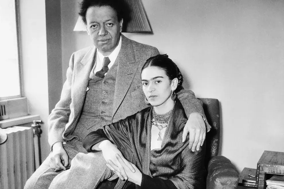 Frida Kahlo y Diego Rivera en 1939.