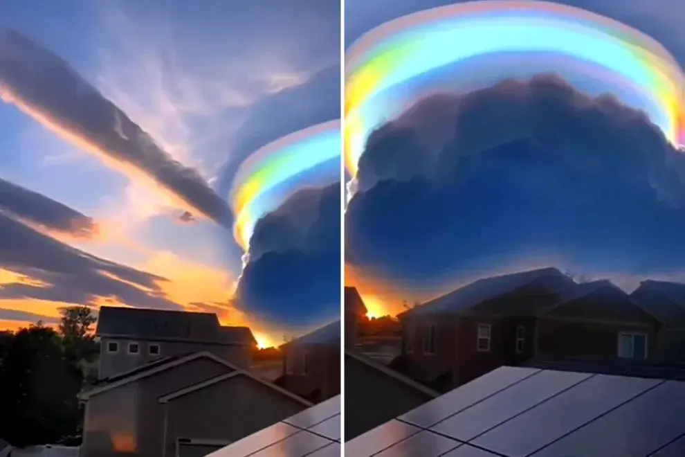 El fenómeno también es conocido como nube arcoíris.
