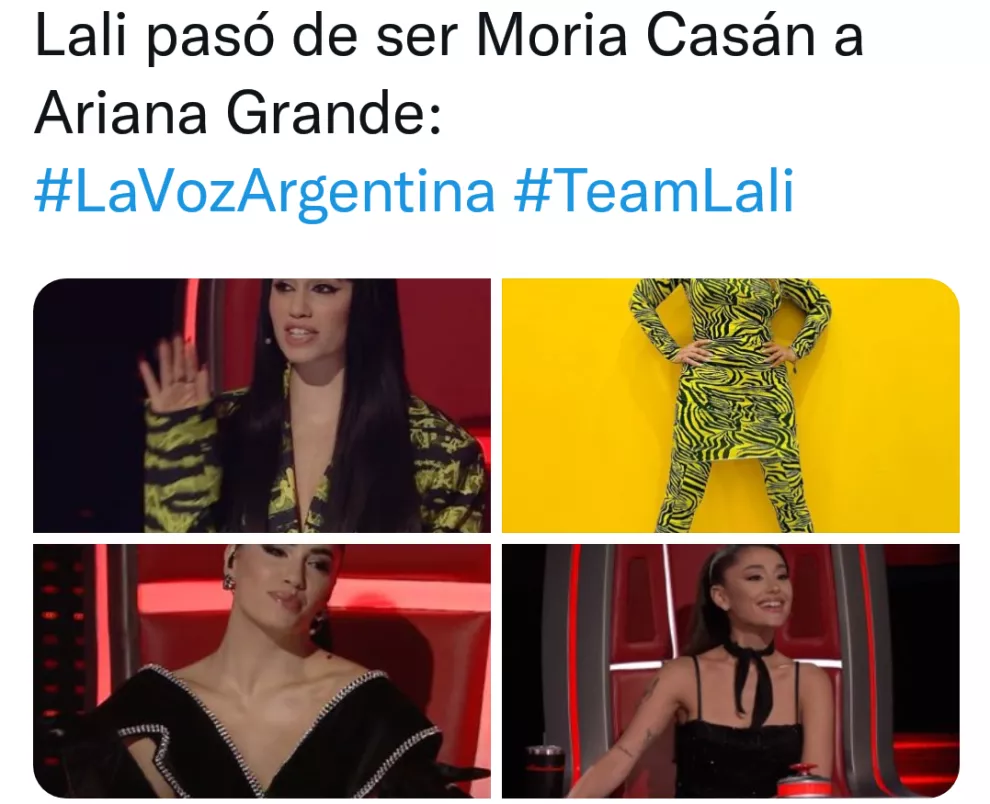 Los looks de Lali Espósito fueron comparados con el estilo de dos famosas: Moria Casán y Ariana Grande.