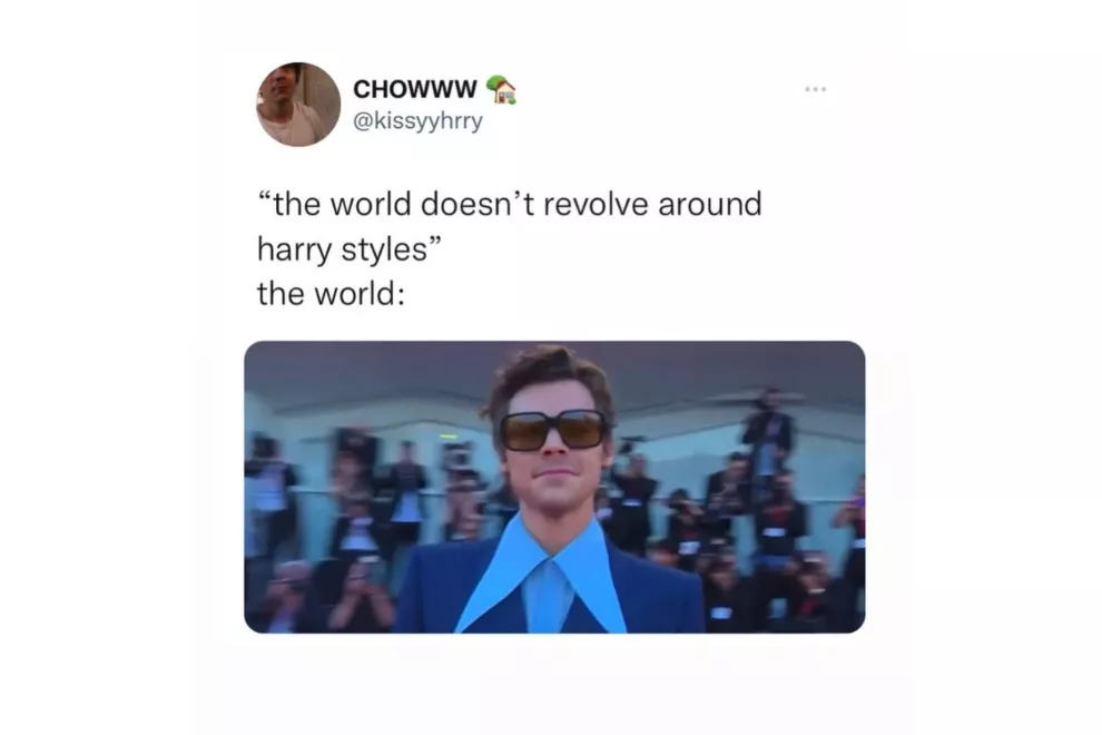 "El mundo no gira alrededor de Harry Styles. El mundo:"
