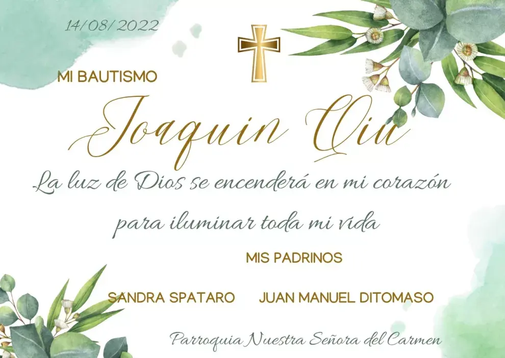 Invitación al bautismo