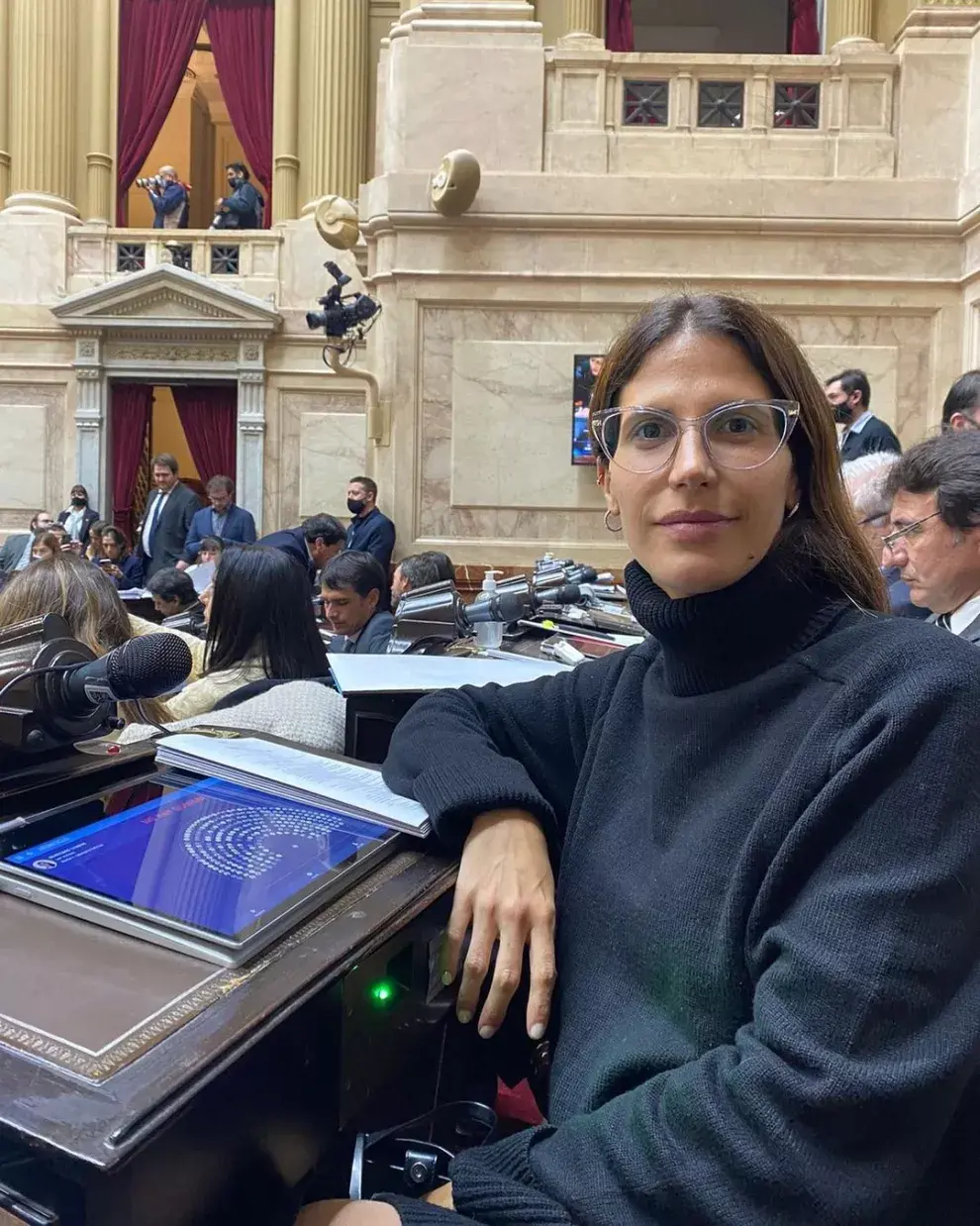 Camila Crescimbeni en el Congreso de la Nación Argentina. 