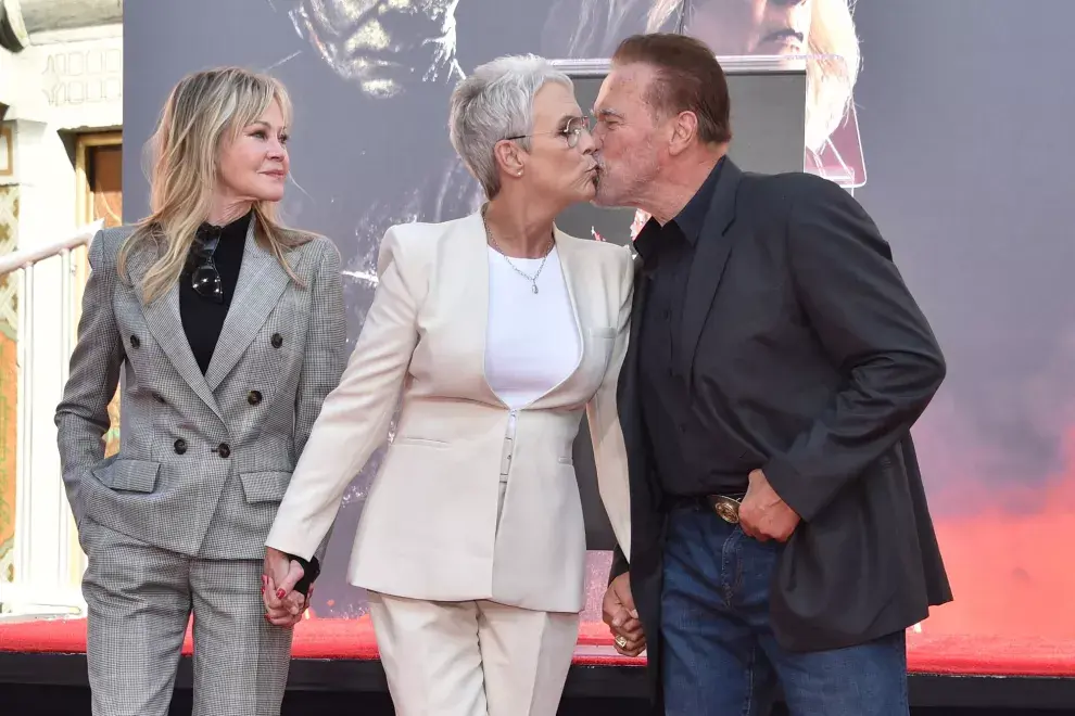 El beso de Jamie Lee Curtis y Arnold Schwarzenegger.