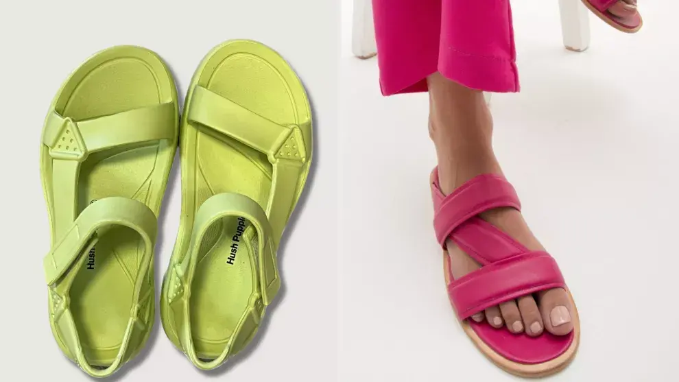 Sandalias de Hush Puppies en verde lima - Sandalia de cuero de C´est fini en fucsia 