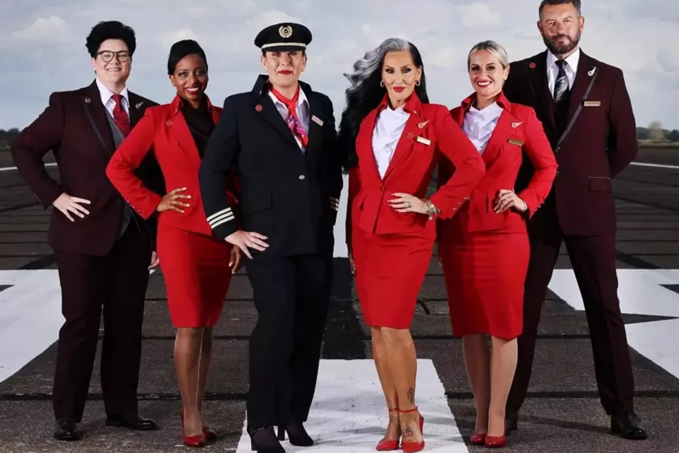 Los nuevos uniformes de Virgin Atlantic.