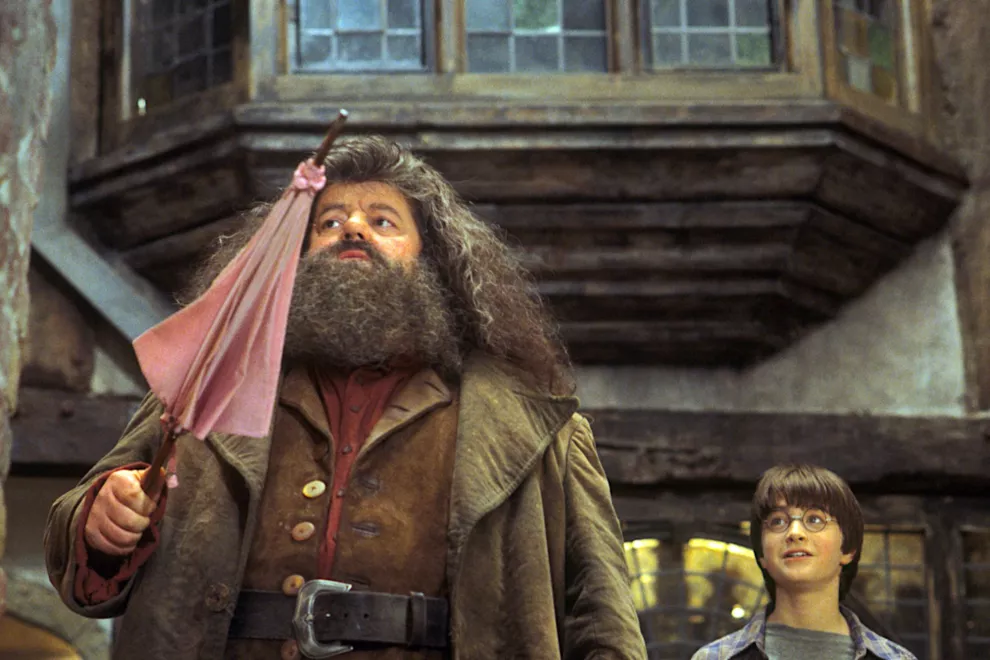 Robbie Coltrane como Hagrid en Harry Potter.