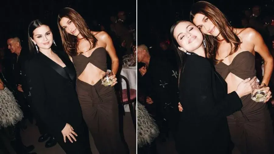 Hailey Bieber y Selena Gomez posaron juntas en el evento del Academy Museum Gala.